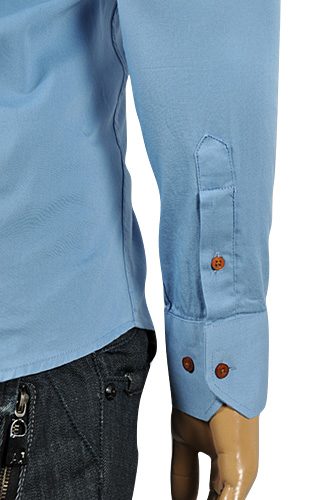 Mens Designer Clothes | ARMANI JEANS Menâ??s Button Up Dress Shirt In Blue #233