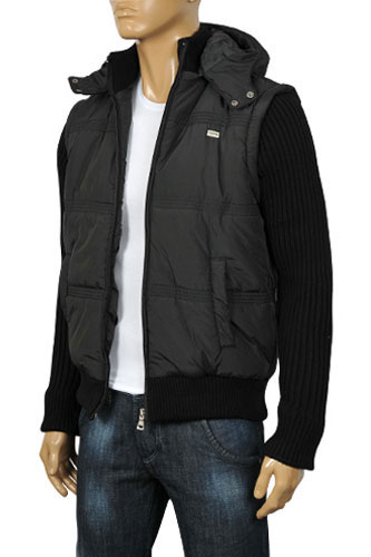 Mens Designer Clothes | EMPORIO ARMANI Men's Jacket With Removable Sleeves & Hoodie #102