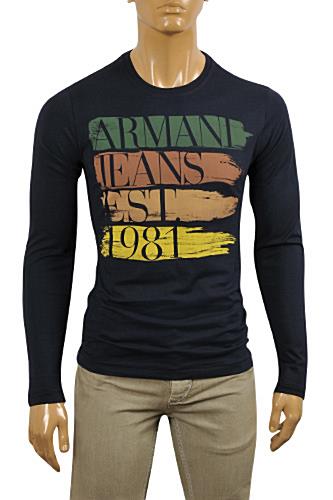 Mens Designer Clothes | ARMANI JEANS Men's Long Sleeve Shirt #242