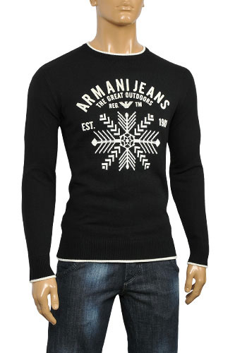 Mens Designer Clothes | ARMANI JEANS Men's Knitted Sweater #135