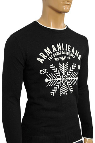 Mens Designer Clothes | ARMANI JEANS Men's Knitted Sweater #135