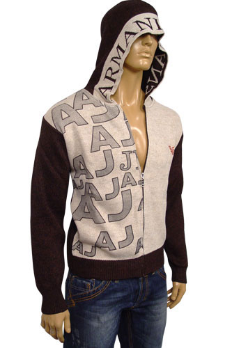 Mens Designer Clothes | EMPORIO ARMANI Mens Hooded Warm Sweater #112