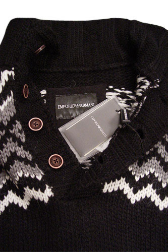 Mens Designer Clothes | EMPORIO ARMANI Mens Polo Style Warm Sweater #114