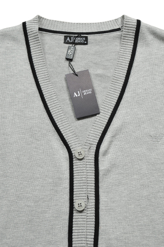 Mens Designer Clothes | ARMANI JEANS Men's V-Neck Button Up Sweater #140