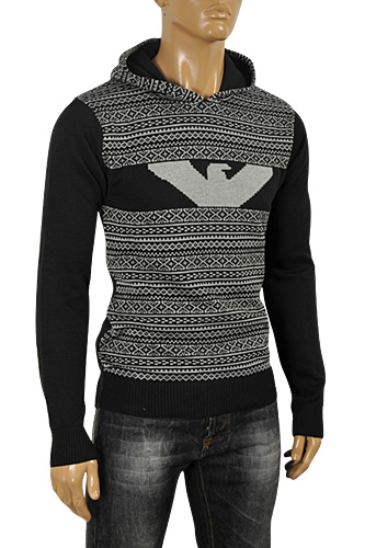Mens Designer Clothes | ARMANI JEANS Menâ??s Hooded Sweater #163