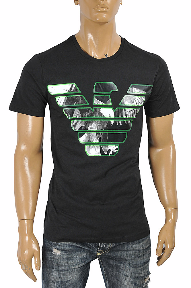 Mens Designer Clothes | EMPORIO ARMANI Men's T-Shirt With Front Logo Print