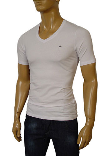 Mens Designer Clothes | EMPORIO ARMANI V-Neck Mens Short Sleeve Tee #46