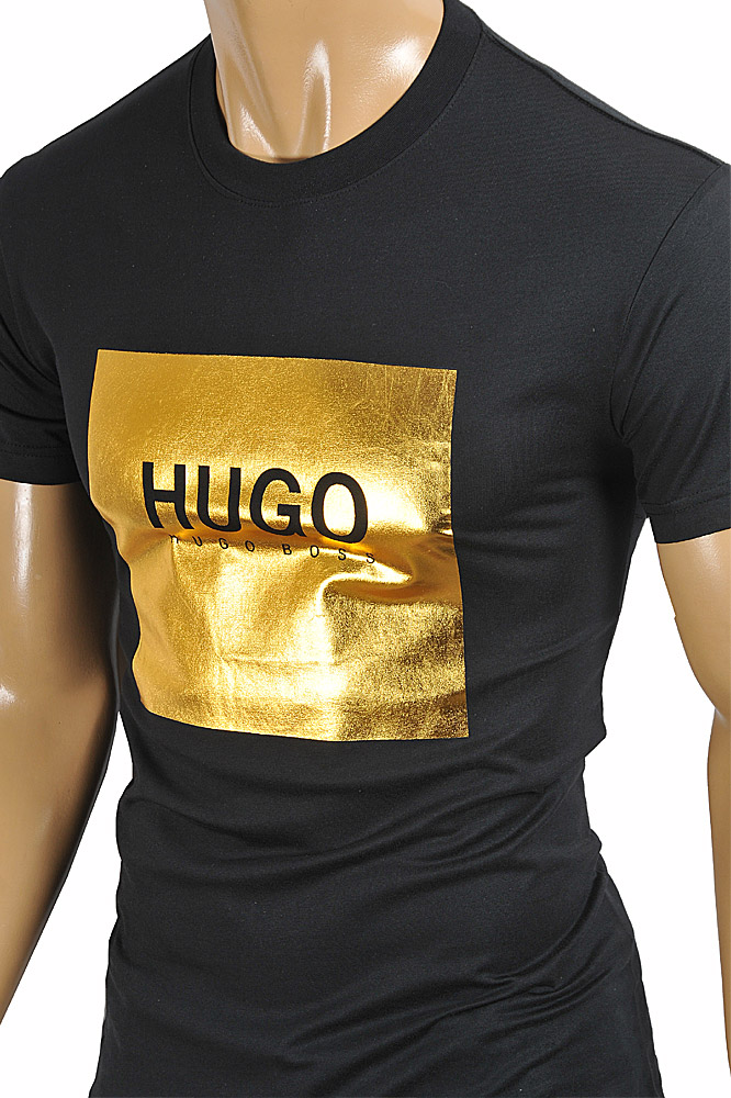 Mens Designer Clothes | HUGO BOSS Men's T-Shirt With Front Logo Print 75
