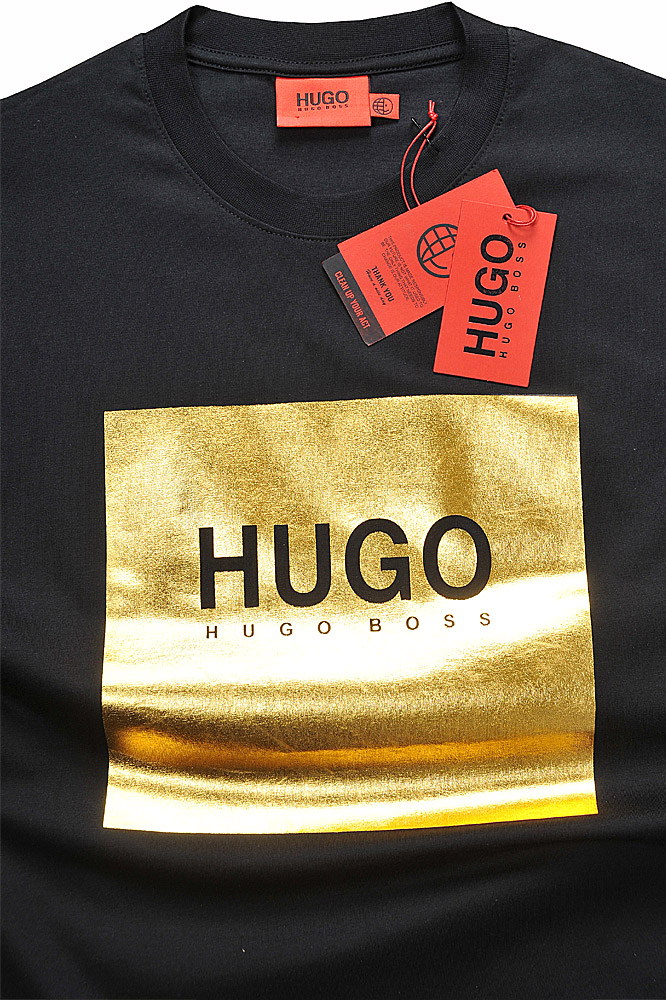 Mens Designer Clothes | HUGO BOSS Men's T-Shirt With Front Logo Print 75