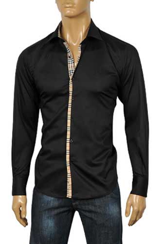 mens black burberry dress shirt