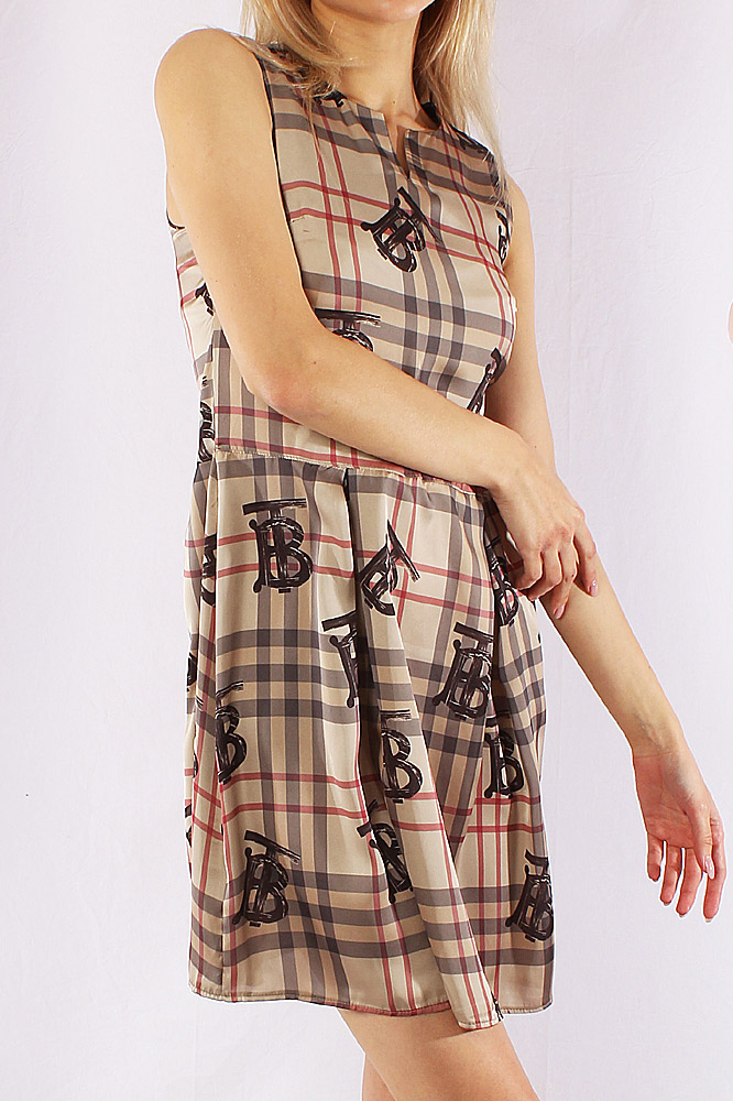Womens Designer Clothes | BURBERRY Sleeveless Monogram Midi Dress 291