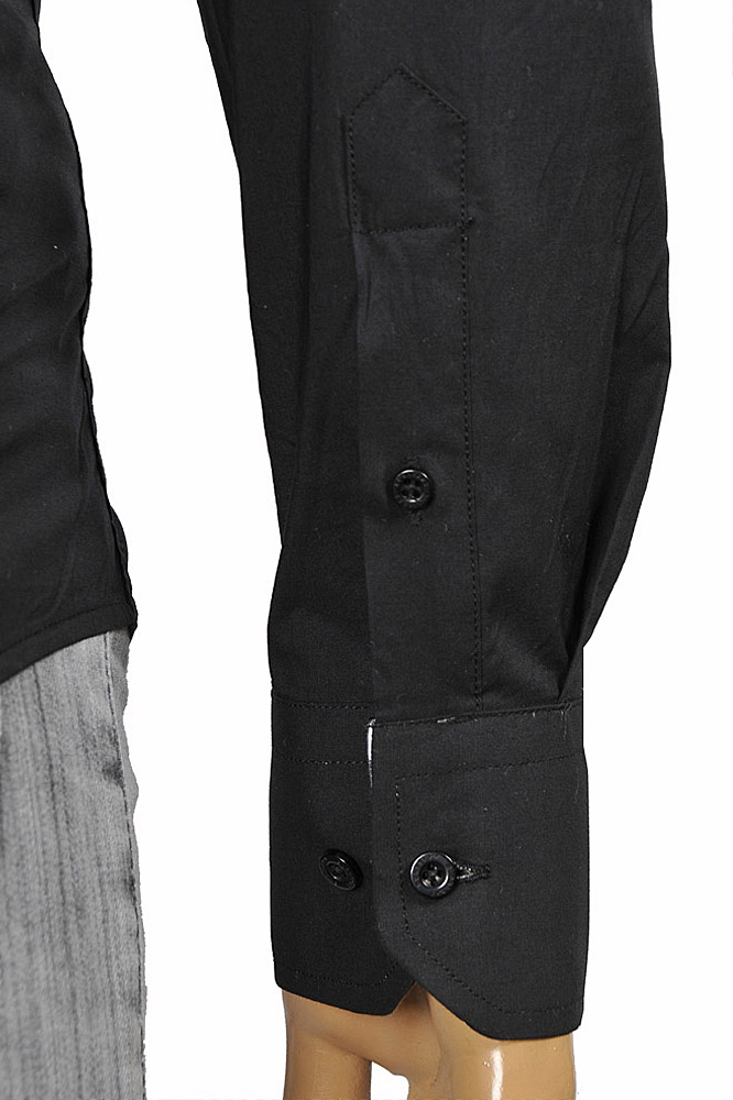 Mens Designer Clothes | BURBERRY Men's Long Sleeve Dress Shirt In Black 246