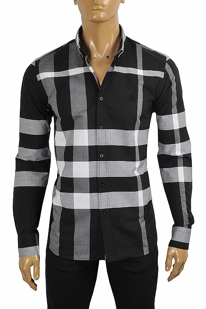 Mens Designer Clothes | BURBERRY Men's Stretch Cotton Poplin Shirt 283