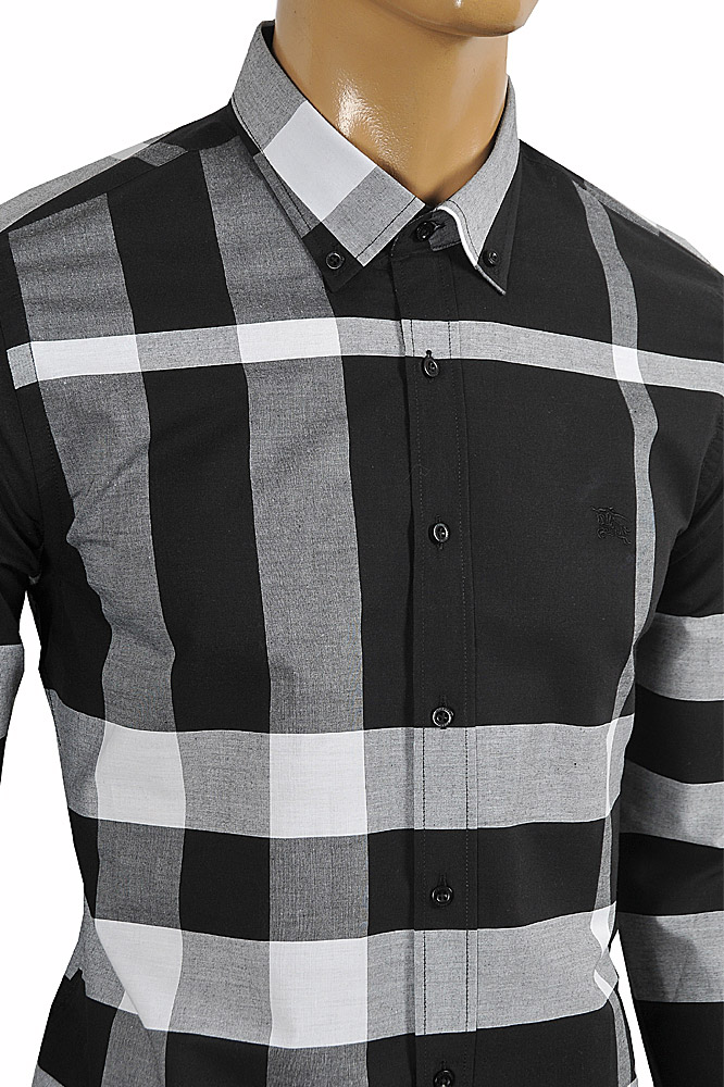 Mens Designer Clothes | BURBERRY Men's Stretch Cotton Poplin Shirt 283