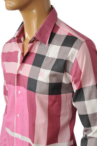 pink burberry mens shirt