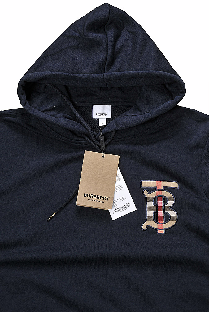 Mens Designer Clothes | BURBERRY men's cotton hoodie with logo appliqué 294