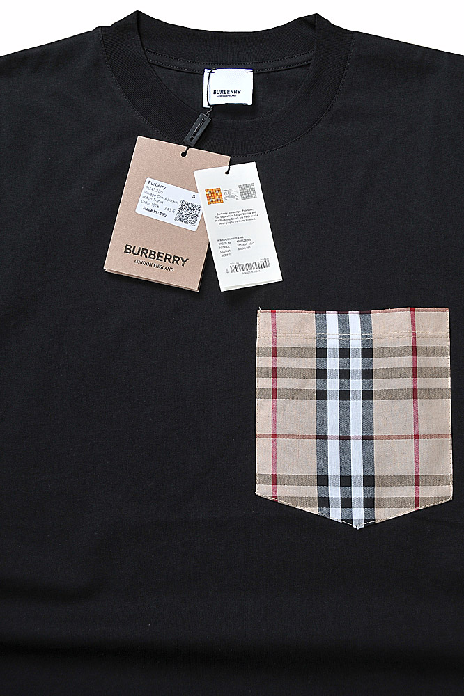 Mens Designer Clothes | BURBERRY Men's Cotton T-Shirt With Front Pocket 295