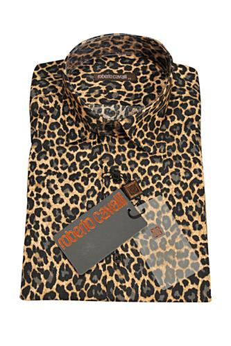 Mens Designer Clothes | ROBERTO CAVALLI Leopard Men's Dress Shirt #331