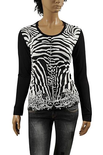 Womens Designer Clothes | ROBERTO CAVALLI Ladiesâ?? Long Sleeve Top #305