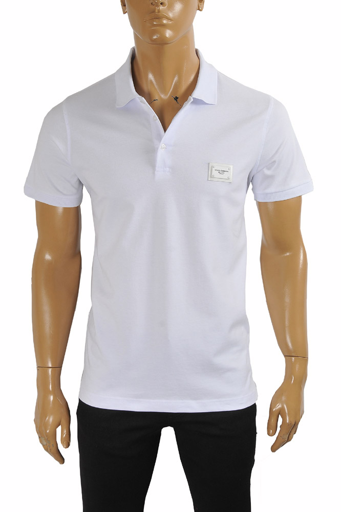 Mens Designer Clothes | DOLCE & GABBANA men's polo shirt with front logo appliquÃ© 476