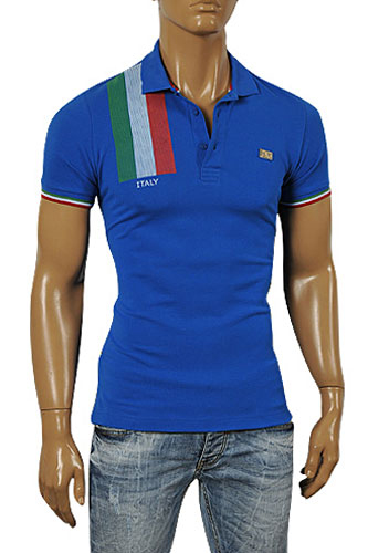 Mens Designer Clothes | DOLCE & GABBANA Men's Polo Shirt In Blue #444