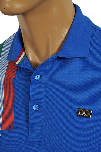 Mens Designer Clothes | DOLCE & GABBANA Men's Polo Shirt In Blue #444