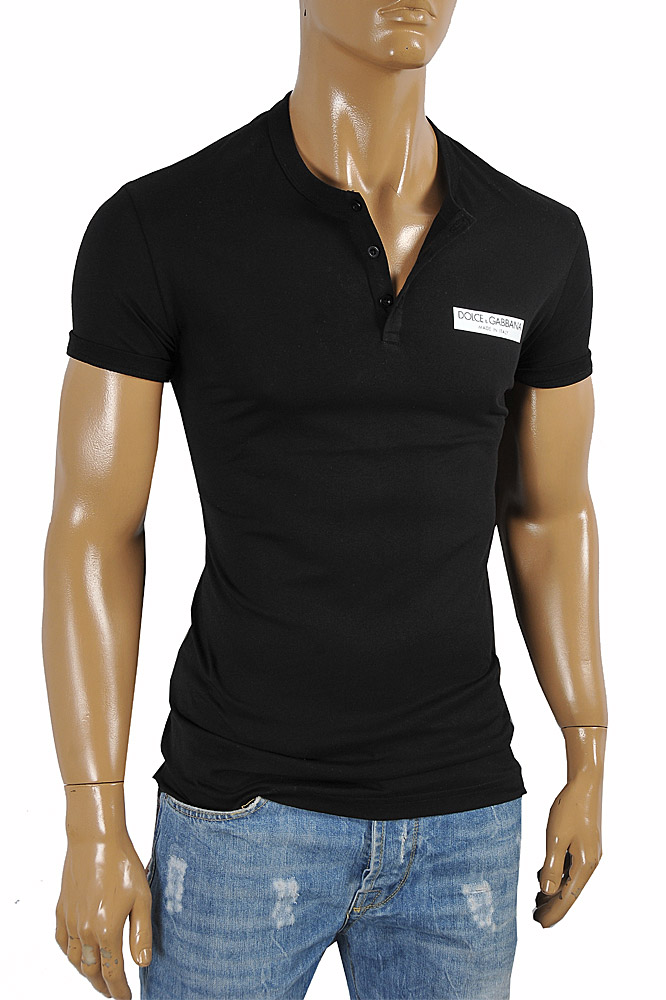 Mens Designer Clothes | DOLCE & GABBANA men's polo shirt with front logo appliquÃ© 468