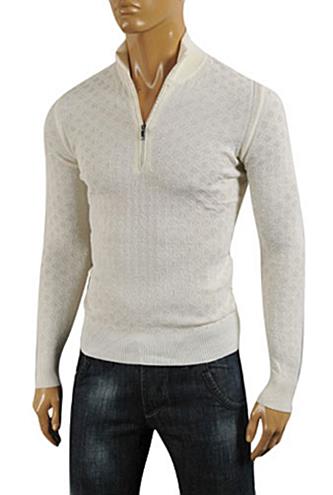 Mens Designer Clothes | DOLCE & GABBANA Men's Knit Fitted Zip Sweater  #226