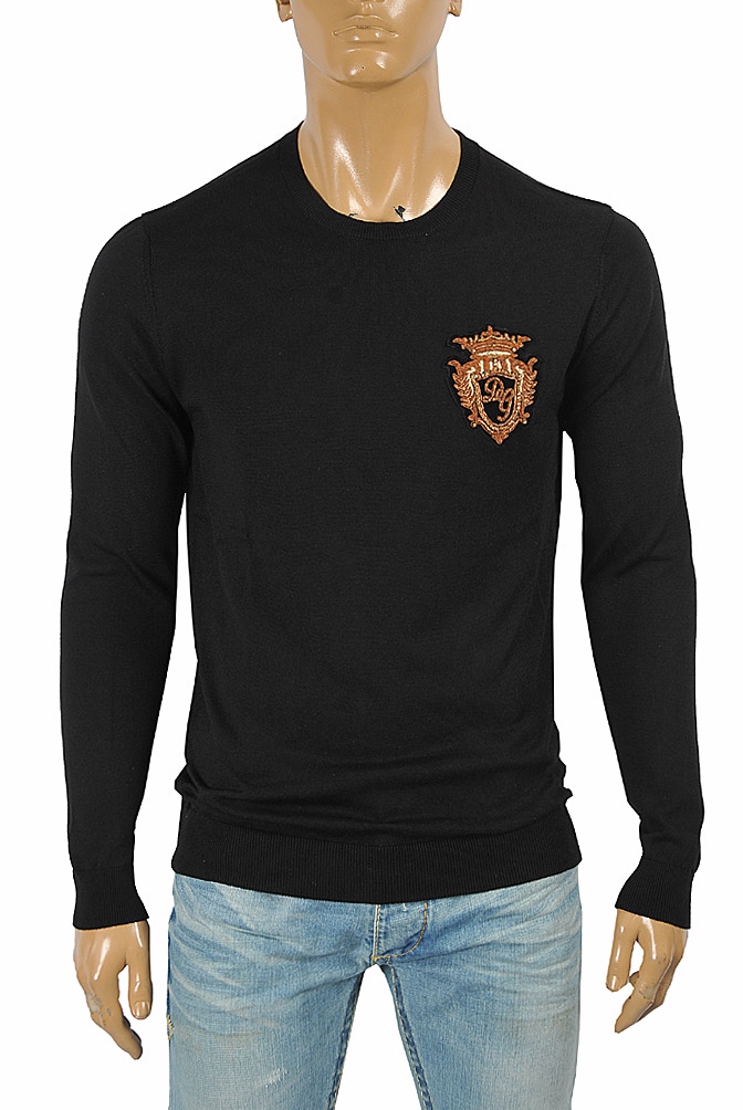 Mens Designer Clothes | DOLCE & GABBANA men's sweater with patch logo appliquÃ© 254
