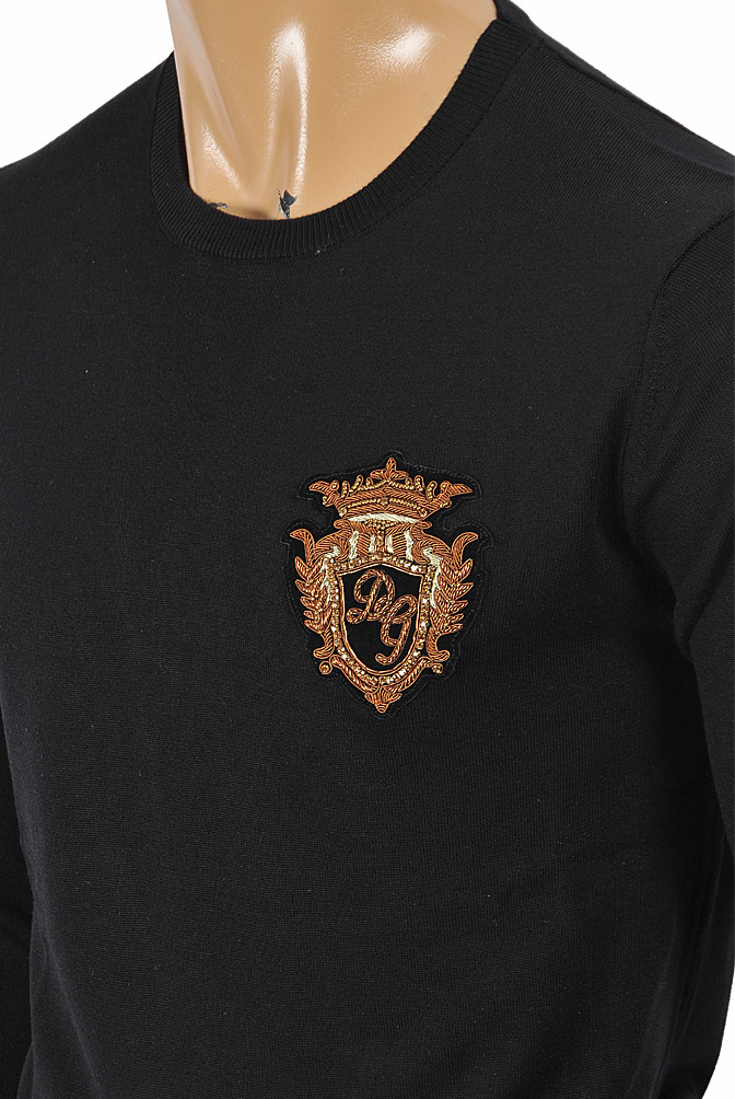 Mens Designer Clothes | DOLCE & GABBANA men's sweater with patch logo appliquÃ© 254
