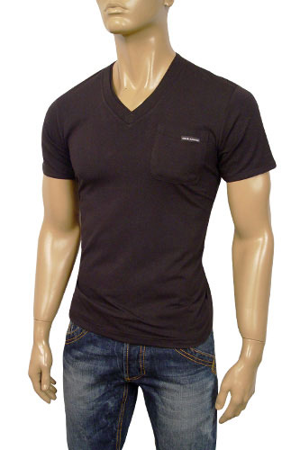 Mens Designer Clothes | DOLCE & GABBANA Mens V-Neck Short Sleeve Tee #111