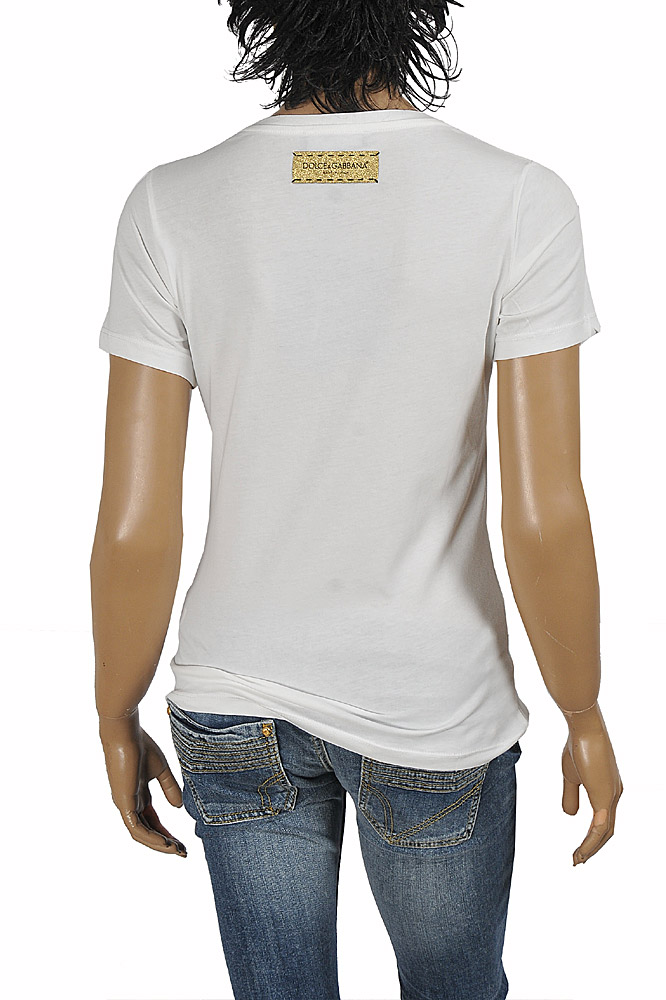 Womens Designer Clothes | DOLCE & GABBANA womenâ??s cotton t-shirt with front print logo 2