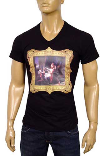 Mens Designer Clothes | DOLCE & GABBANA Men's V-Neck Short Sleeve Tee #86