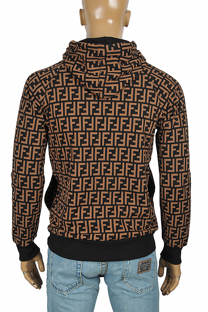 Mens Designer Clothes | FENDI FF men's cotton hoodie with print 