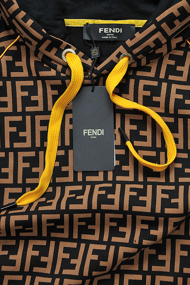 Mens Designer Clothes | FENDI FF men's cotton hoodie with print 