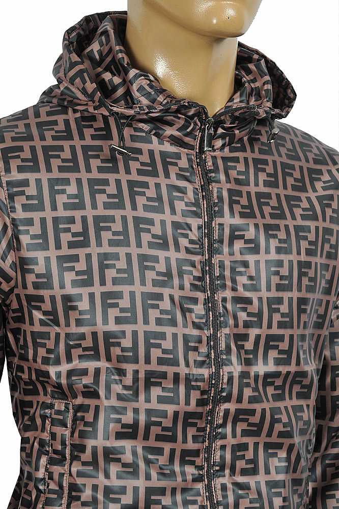 Mens Designer Clothes | FENDI FF Men's Hooded Windbreaker Jacket 7