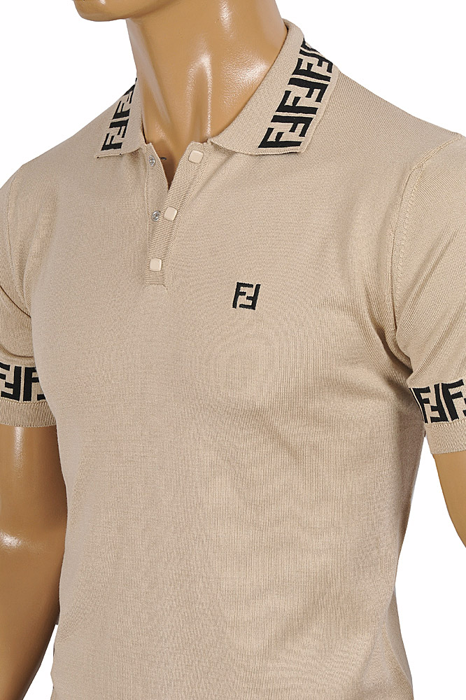 Mens Designer Clothes | FENDI men's polo shirt, FF print 44