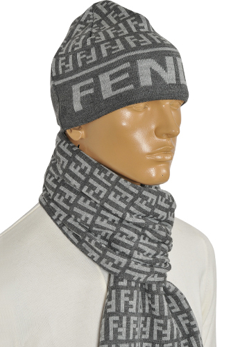 Mens Designer Clothes | Fendi Men's Hat/Scarf Set #106