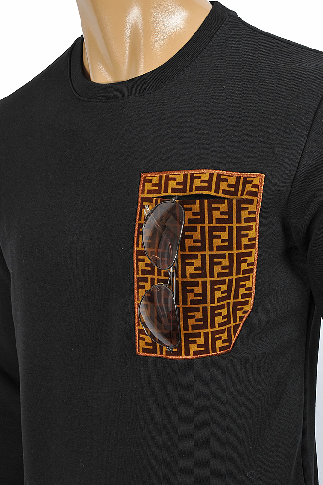 Mens Designer Clothes | FENDI men's cotton sweatshirt with FF 