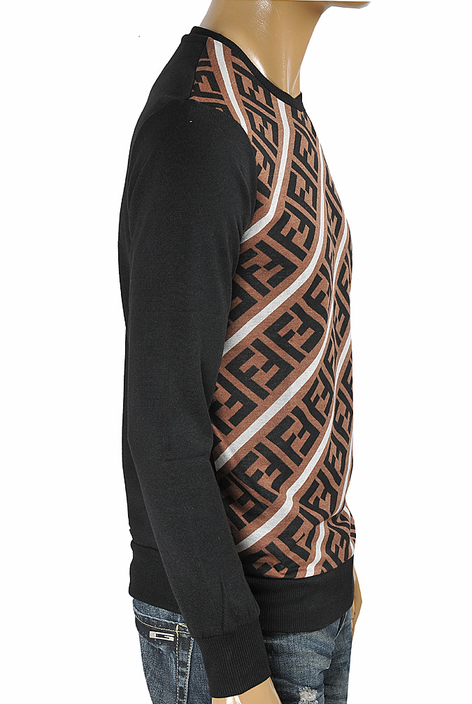 Mens Designer Clothes | FENDI men's round neck FF print sweater 31