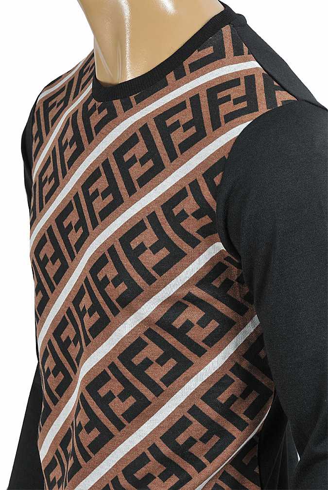 Mens Designer Clothes | FENDI men's round neck FF print sweater 31