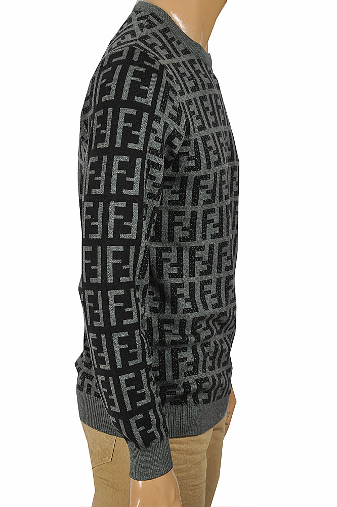 Mens Designer Clothes | FENDI men's round neck FF print sweater 64