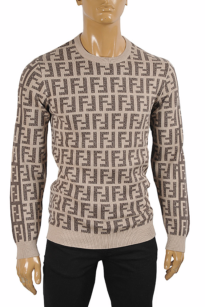 Mens Designer Clothes | FENDI men's round neck FF print sweater 65