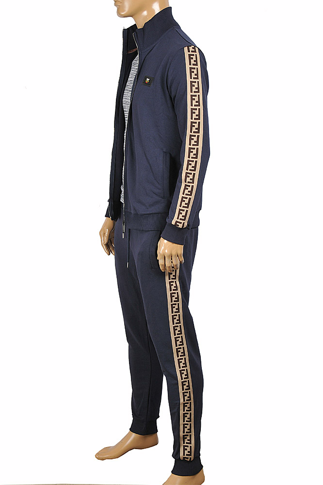 Mens Designer Clothes | FENDI Men's Tracksuit In Navy Blue 4