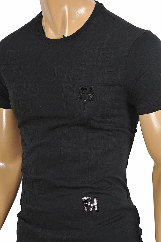 Mens Designer Clothes | FENDI men's cotton t-shirt with front print 41