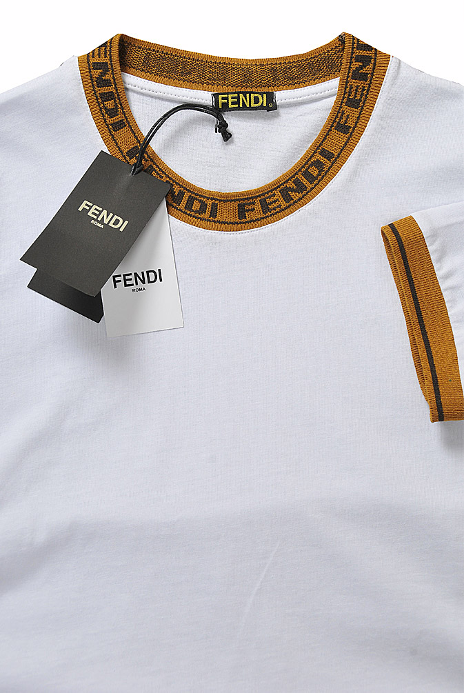 Mens Designer Clothes | FENDI men's Cotton T-shirt With FF Stripes 62