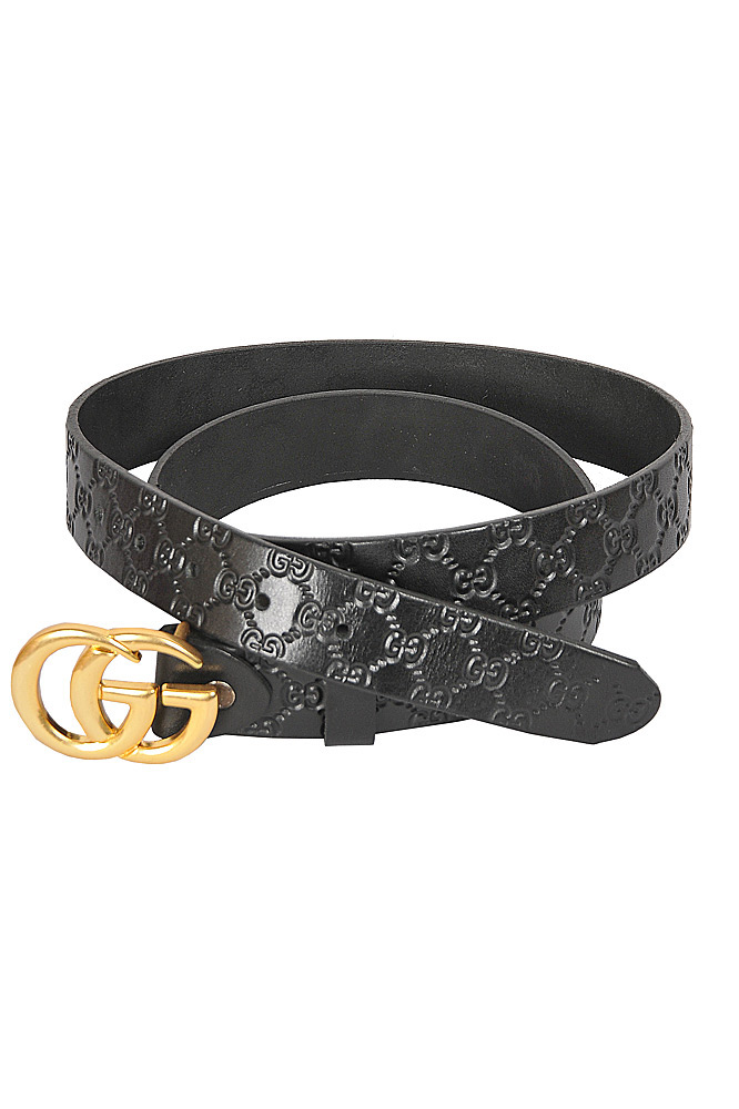 Mens Designer Clothes | GUCCI GG Men’s Leather Belt in Black 81
