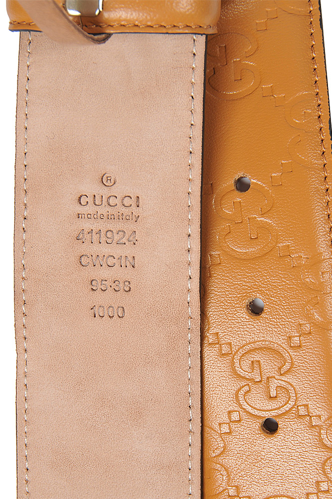 Mens Designer Clothes | GUCCI GG Men’s Leather Belt in Brown 82