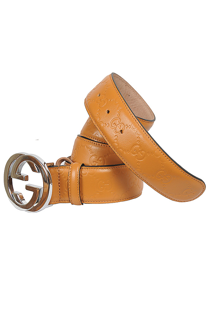 Mens Designer Clothes | GUCCI GG Men’s Leather Belt in Brown 82
