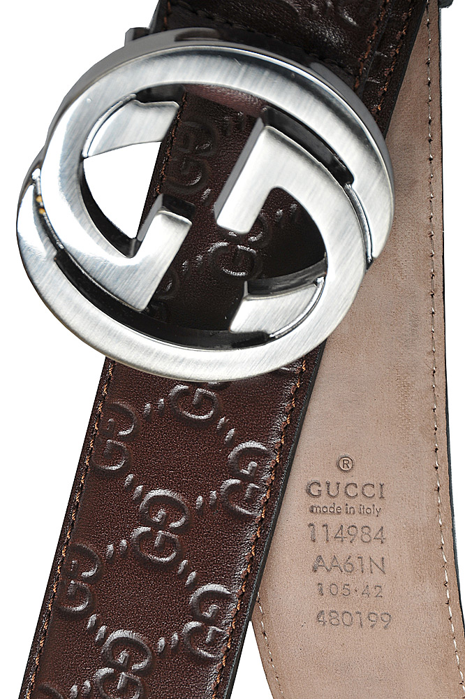 Mens Designer Clothes | GUCCI GG Men’s Leather Belt in Brown 83